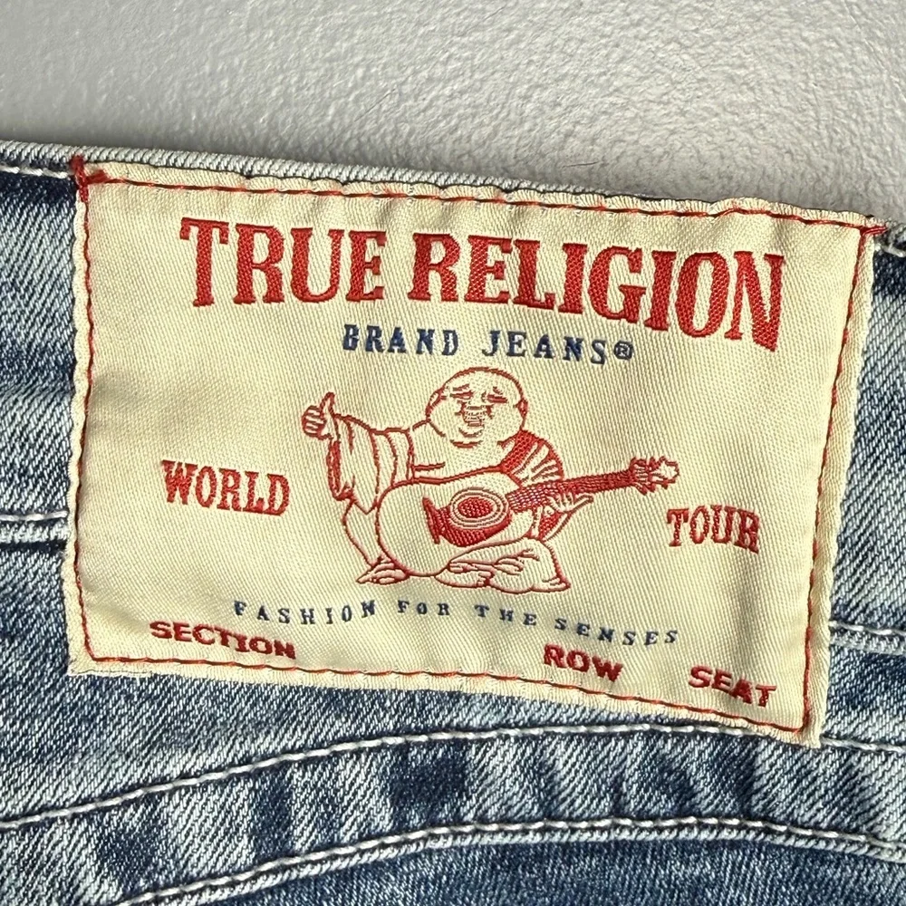 True Religion Distressed Geno Relaxed Slim Jeans Mens Sz 34
